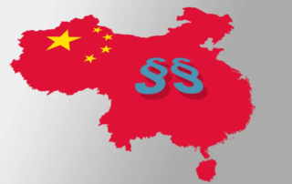 Darstellung China mit Paragraphen-Symbolen