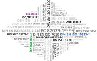 Standards guidelines DIN 85005, DIN EN ISO 15223-1, DIN ISO 3864-2