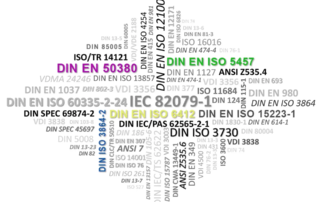 Normen-Richtlinien DIN ISO 3864-2, DIN EN 50380, DIN EN ISO 5457, DIN EN ISO 5457, DIN EN ISO 6412-Reihe
