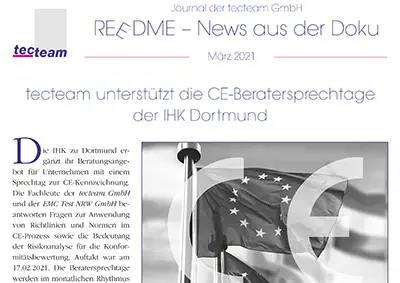 REEDME Kundenzeitschrift tecteam März 2021