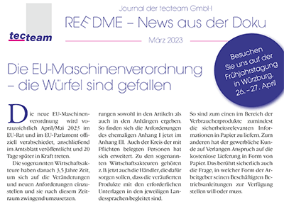 Thumbnail zur Kundenzeitung der tecteam GmbH News aus der Technischen Dokumentation