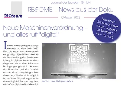 Thumbnail zur Kundenzeitung der tecteam GmbH